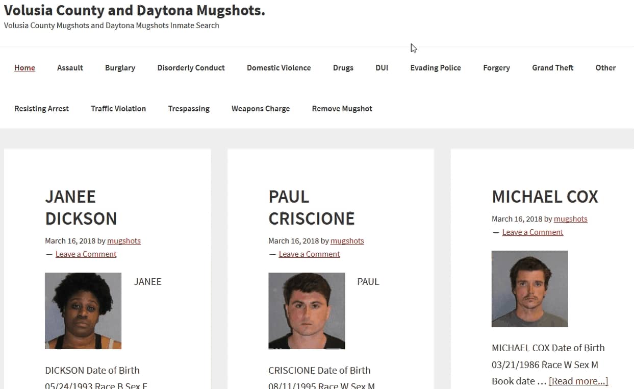 Volusia County Mugshots on Vimeo