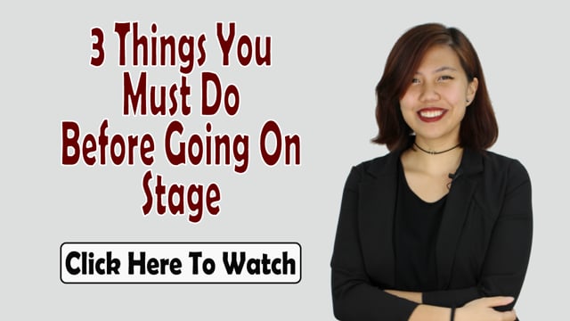 3 Things You Must Do Before Going on Stage