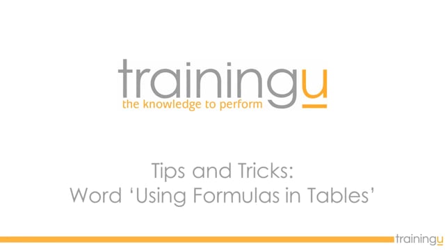 Word Tip – Using Formulas in Tables