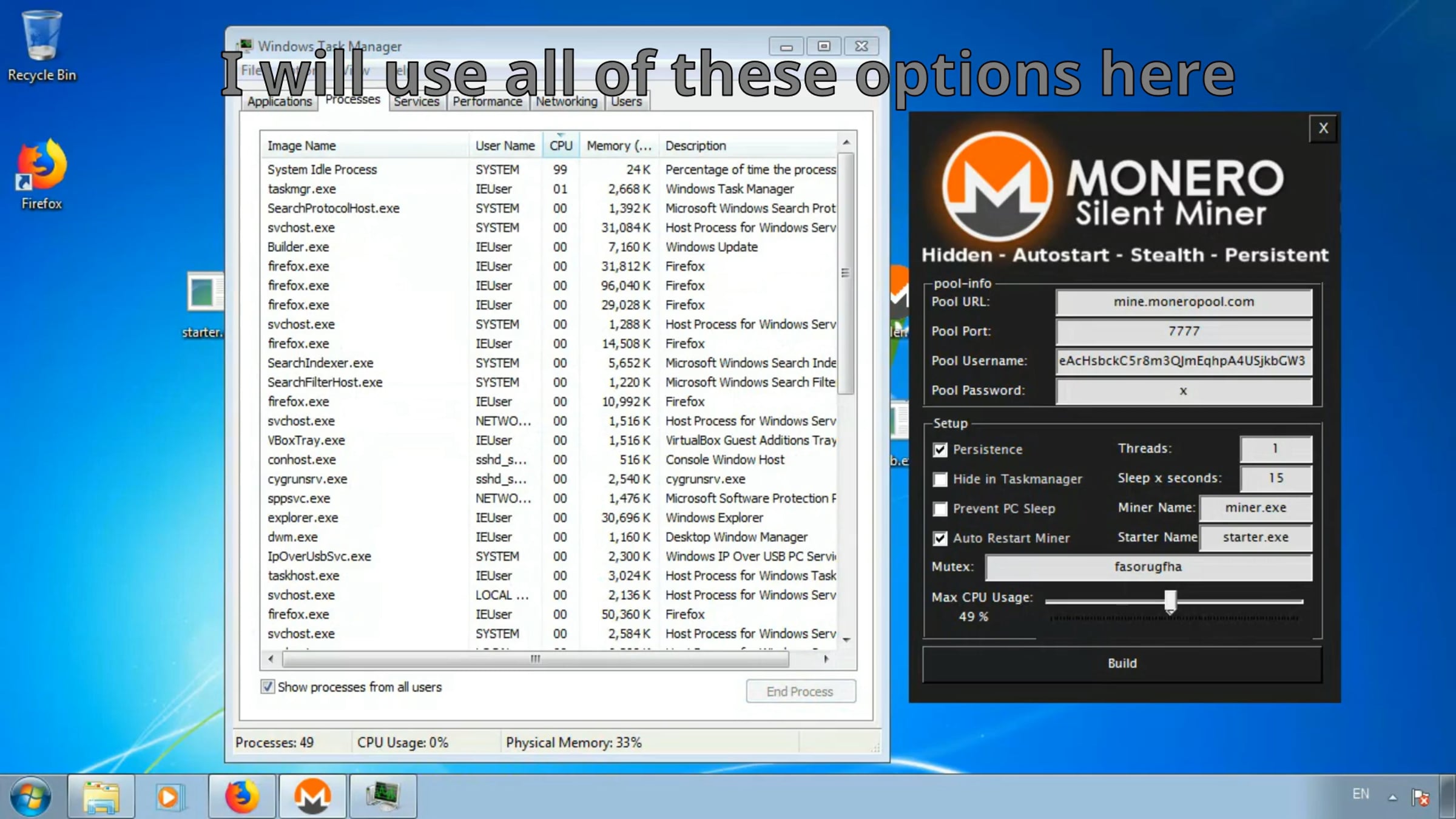 Как понять что у тебя майнер. Coinhive monero miner. Miner gun builder гайд. Silentxmrminer v1. Silent hack.