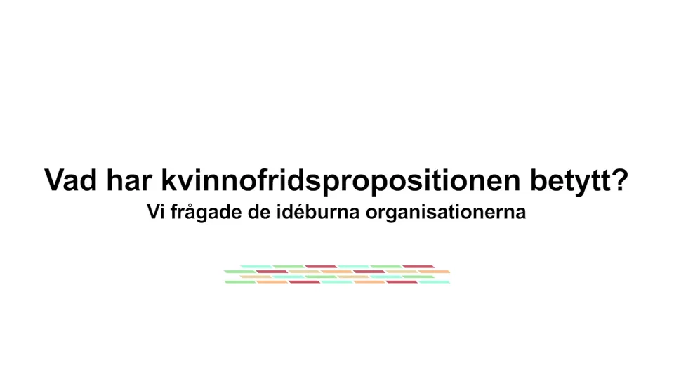 Arbetet f&ouml;r kvinnofrid