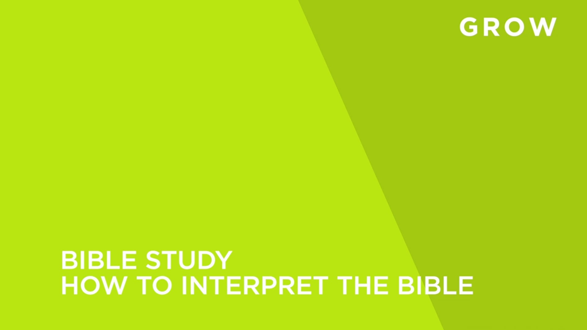 How To Interpret the Bible