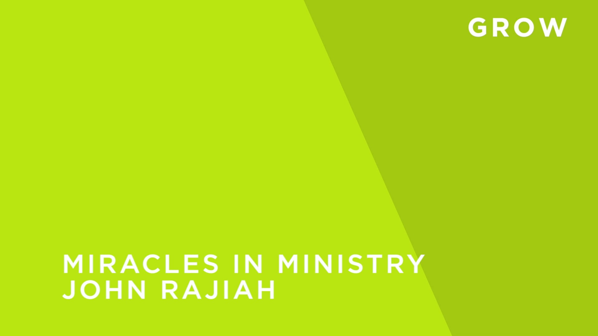 Miracles in Ministry