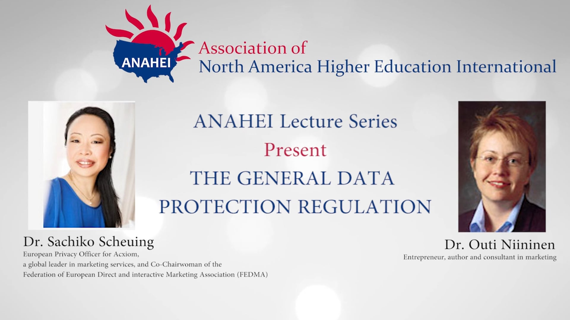 ANAHEI Lecture Series: Dr. Sachiko Scheuing and Dr. Outi Niininen