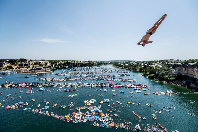 Red Bull Cliff Diving World Series 2018 Possum Kingdom Lake, Texas (USA) Winning Dive Men on