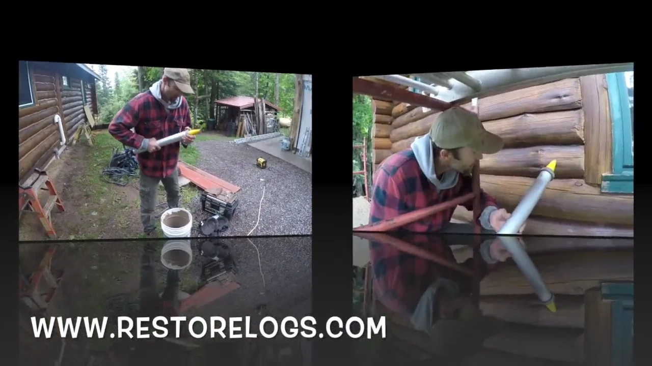 How to apply backer rod and chinking on log home---- Edmunds and Co. on  Vimeo