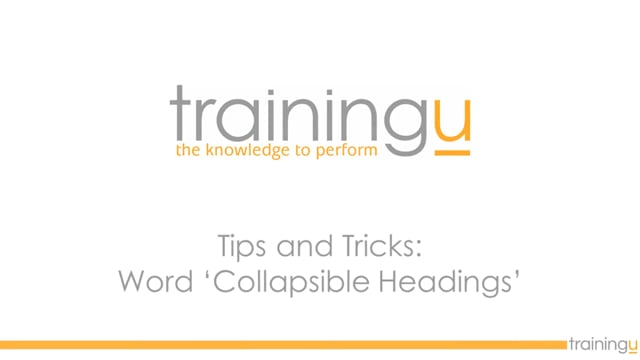 Word Tip – Collapsible Headings