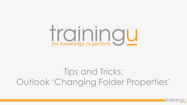 Outlook Tip – Changing Folder Properties