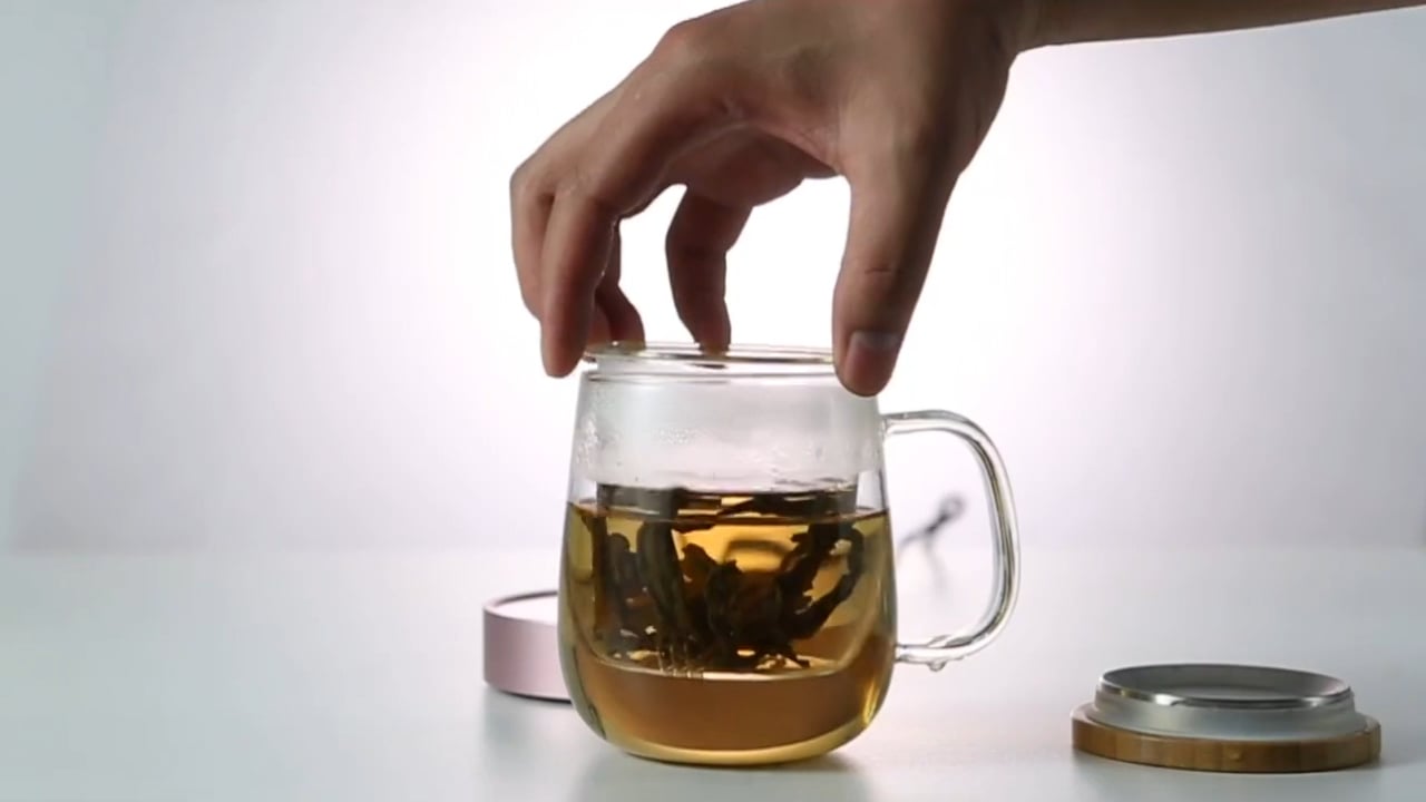4 Teegläser Mit Filter & Deckel - Handgefertigt, 400 Ml, Hitzebeständig Aus Borosilikatglas