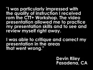 Devin Riley's 2-Minute Sample Presentation. No prior training experience.