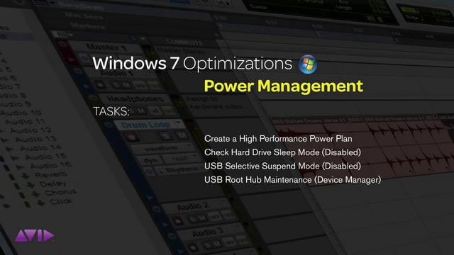 Power Management - Windows 7 - Pro Tools® Optimizations on Vimeo
