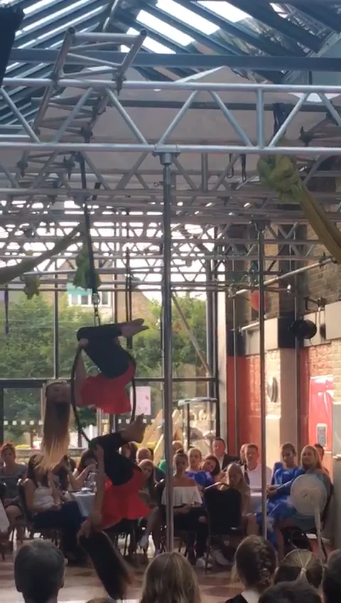 Maisie and Lisa Ariel hoop performance