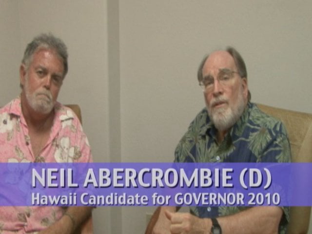 Jason Schwartz with Neil Abercrombie, running for Hawaii Governor 2010