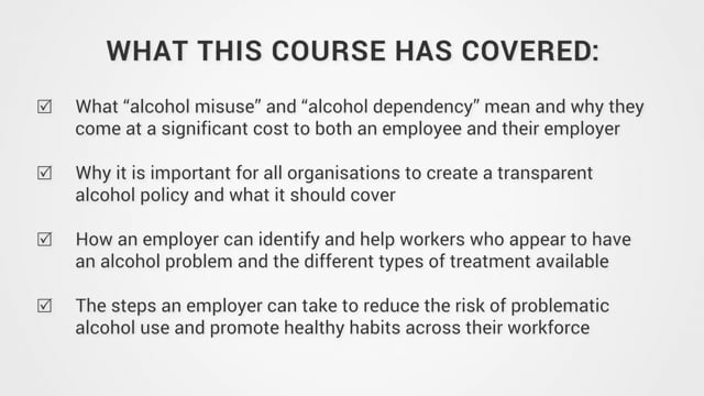 Module 4: Preventing Problematic Drinking in the Workplace - Video Thumbnail