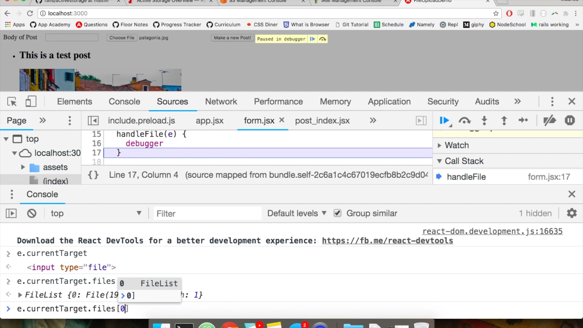 Active Storage pt 6 (Reading files in React Forms) on Vimeo