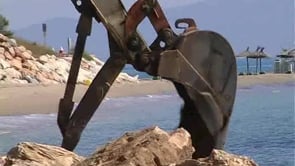 Obres de reforçament del dic de la platja de les Muscleres
