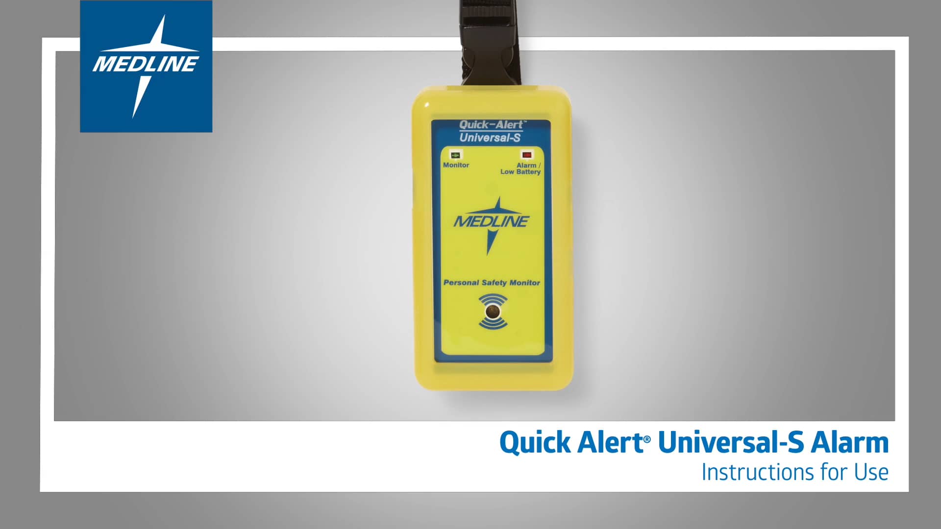 Medline Quick Alert® UniversalS Alarm Instructions for Use on Vimeo