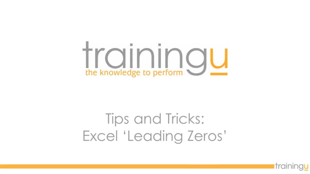 Excel Tip – Leading Zeros