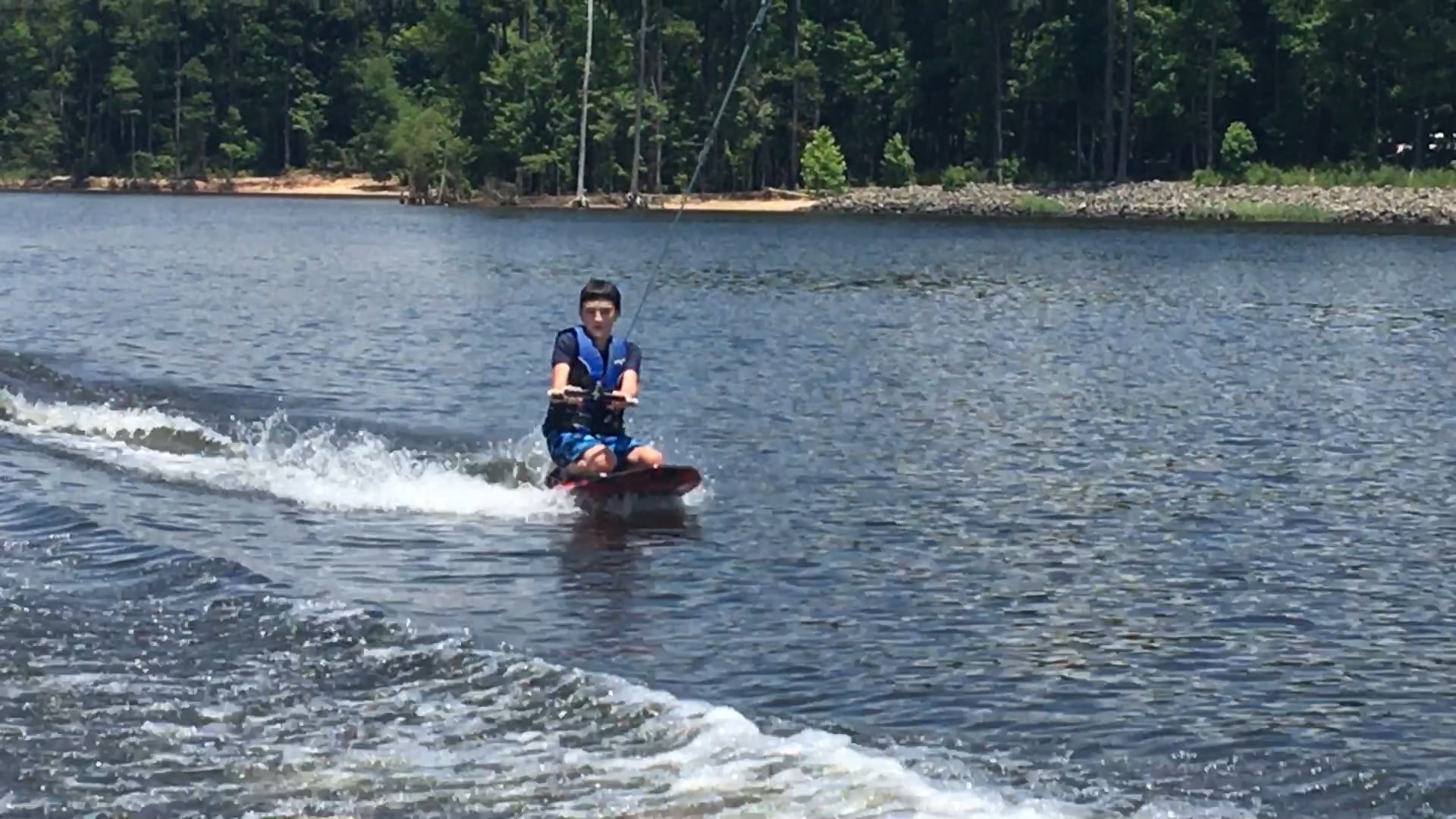 Caleb kneeboarding