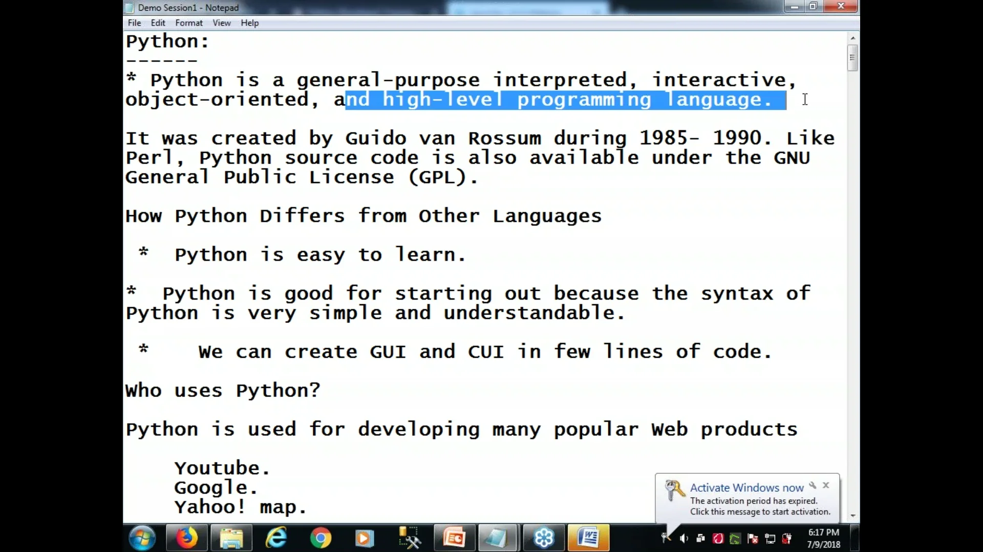 Python (Developer) Training LIVE Online Demo 1 on Vimeo