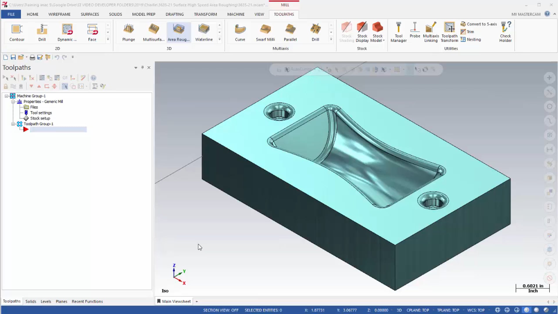 3D Mill Roughing Toolpaths