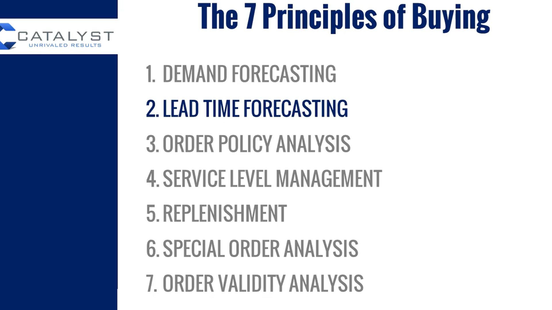 2 LEAD TIME FORECASTING