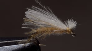 A fly vise holding a undefined after it is tied