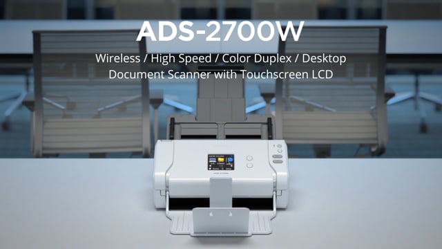 Brother Wireless High-Speed Desktop Document Scanner, ADS-2700W,  Touchscreen LCD, Duplex Scanning 