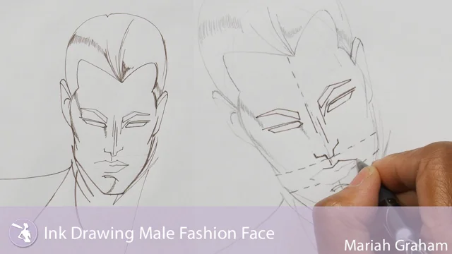 male fashion croquis face