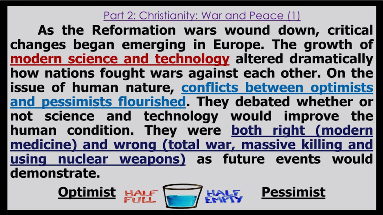 War, Peace and the Christian Faith: Part 2
