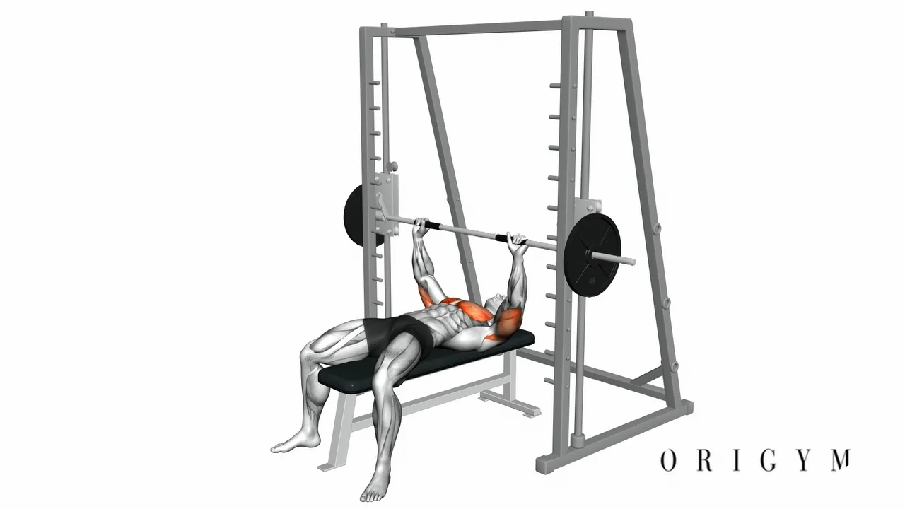 Flat bench press online smith machine