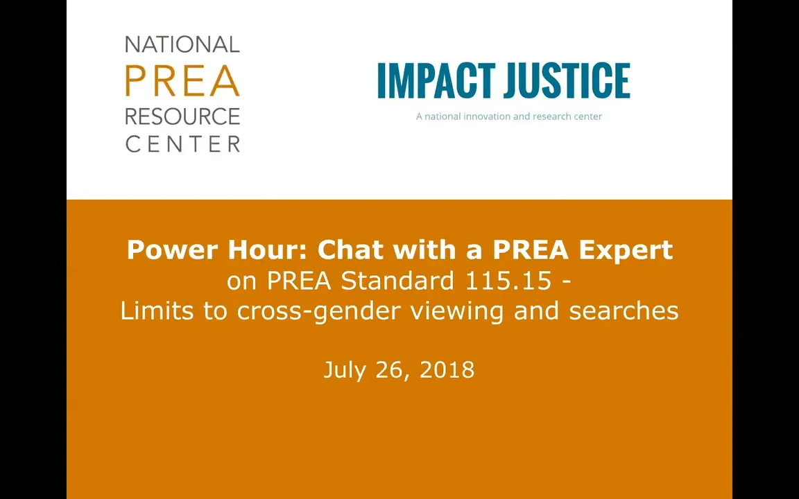 Power Hour: Chat with a PREA Expert on Standard 115.15 on Vimeo