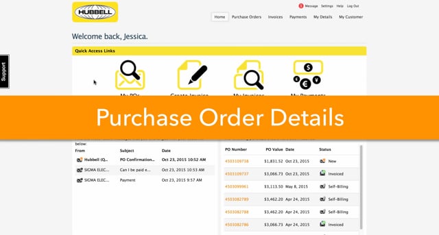 Viewing Your Purchase Order Details - Hubbell