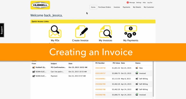 Creating An Invoice - Hubbell