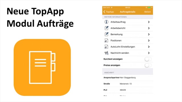 TopApp Modul Aufträge / Reparatur