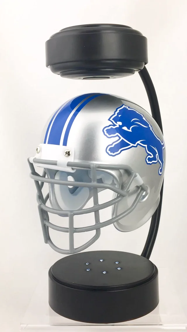 Football Cremation Urn & Detroit Lions Hover Helmet Décor