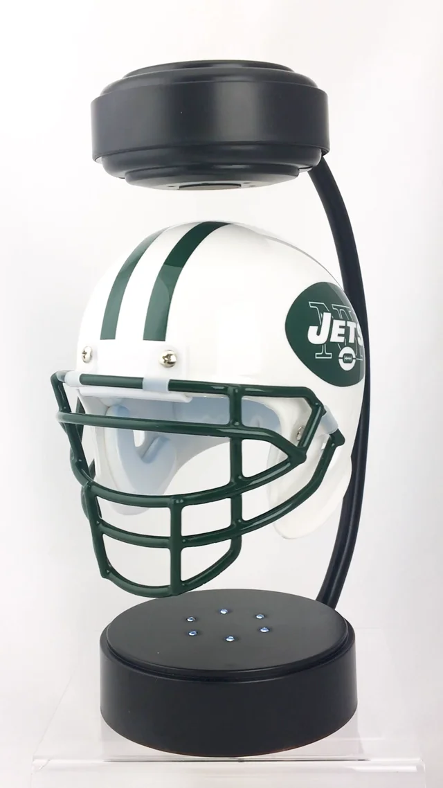 Football Cremation Urn & New York Jets Hover Helmet Décor