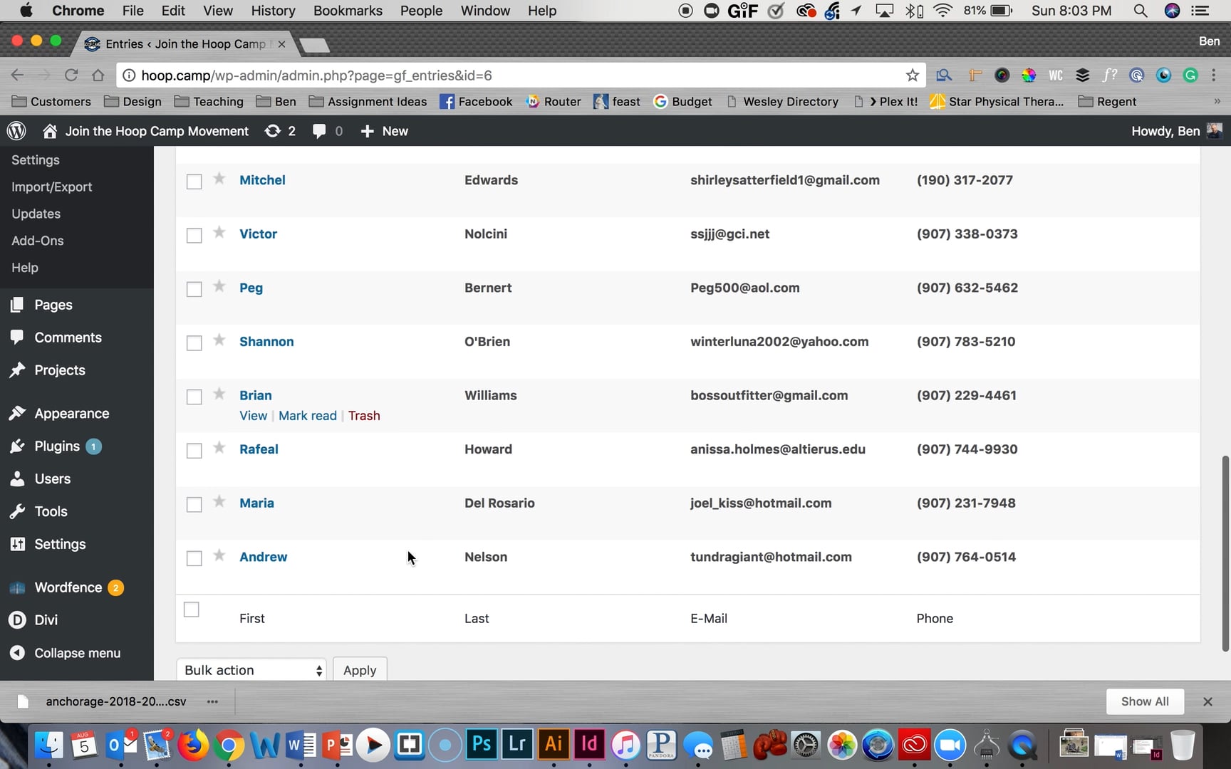 Exporting Registrations on Vimeo