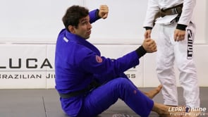 Knee Cut Pass Defense with Reverse De La Riva Hook to Back Roll Sweep