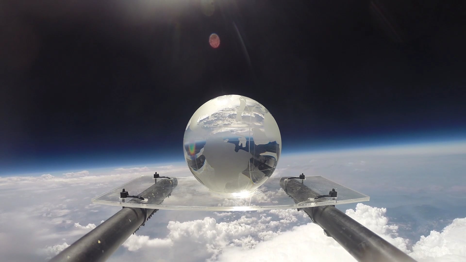 A Crystal Earth Globe in the Stratosphere