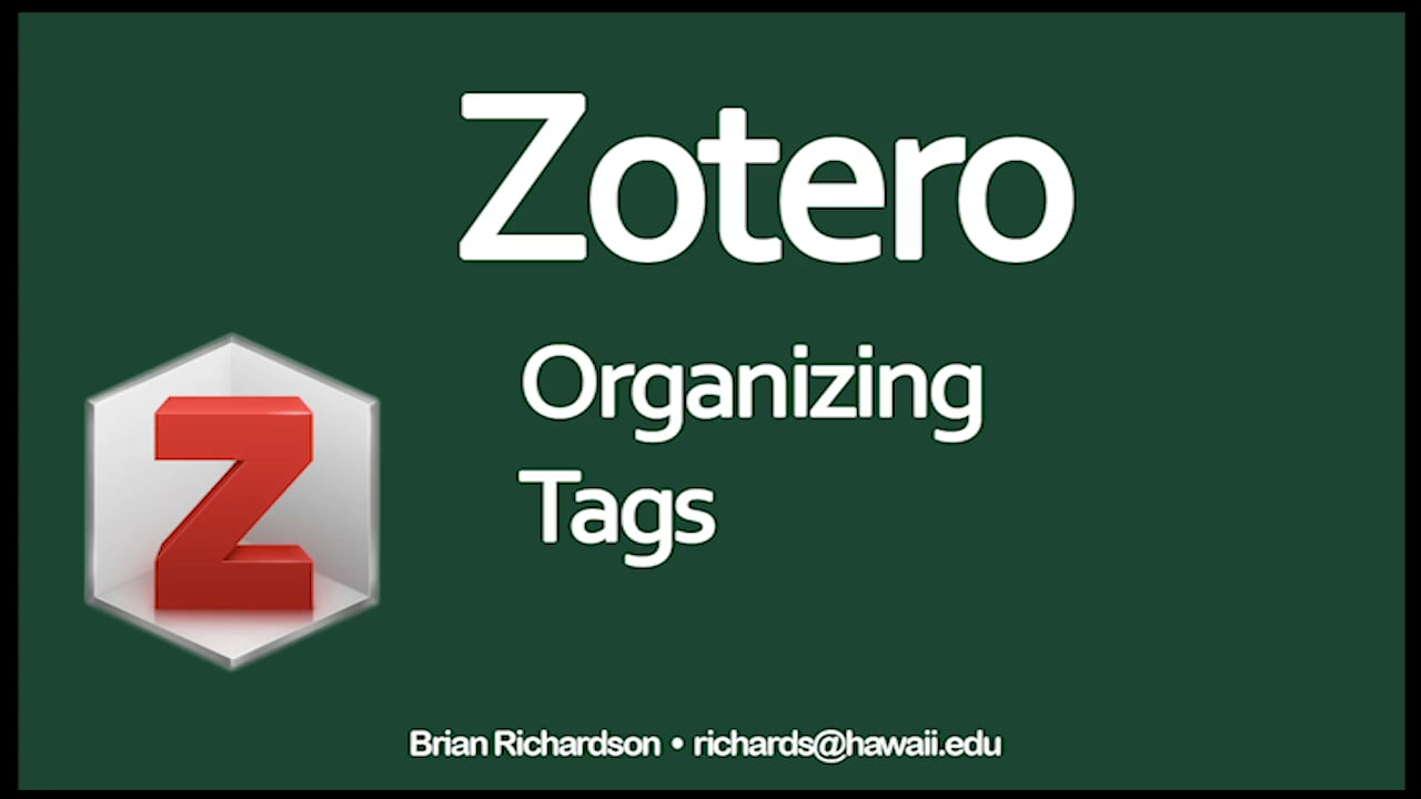Zotero Organizing Tags on Vimeo