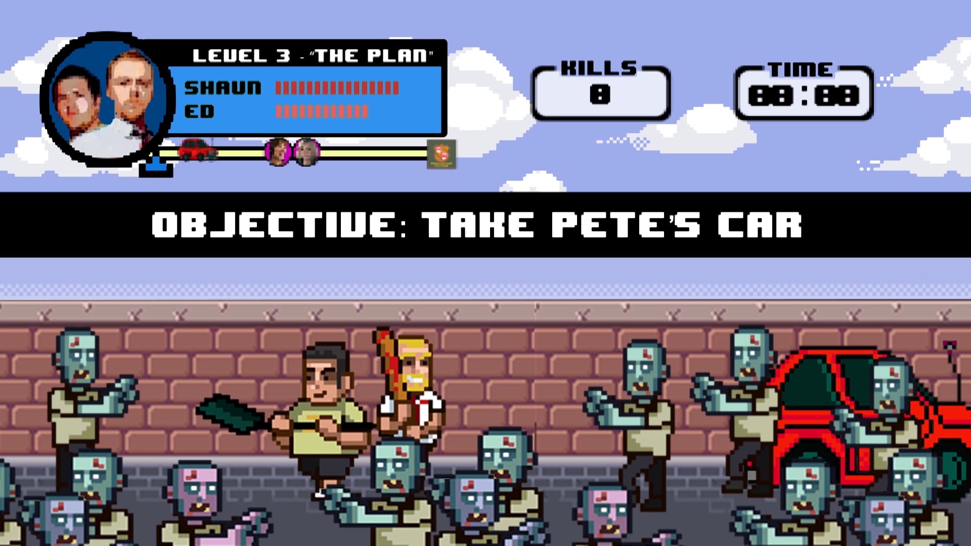 Shaun of the Dead - Fan Short, 8bit