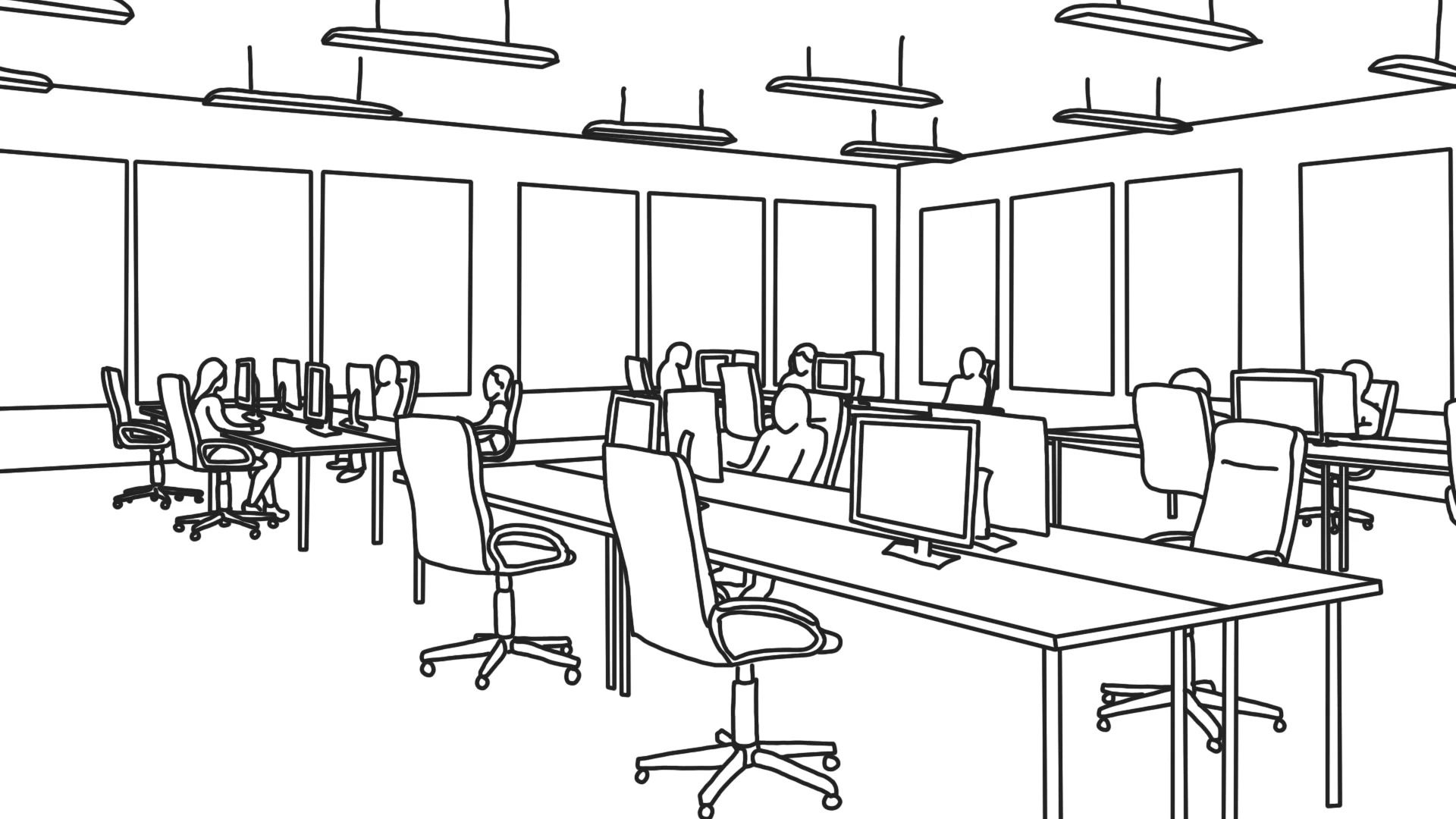 computer lab clipart black and white