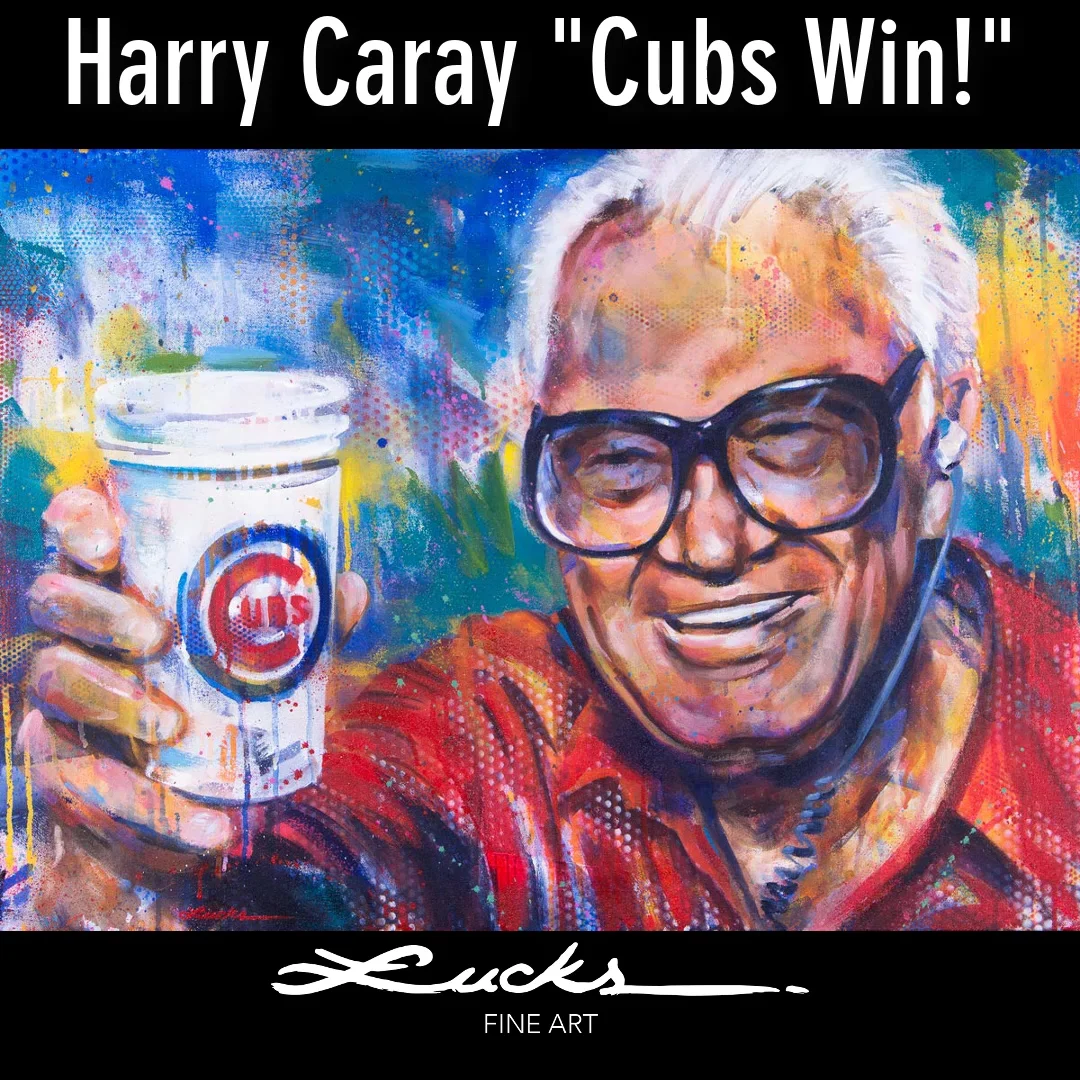 HARRY CARAY CUBS WIN Blue Variant