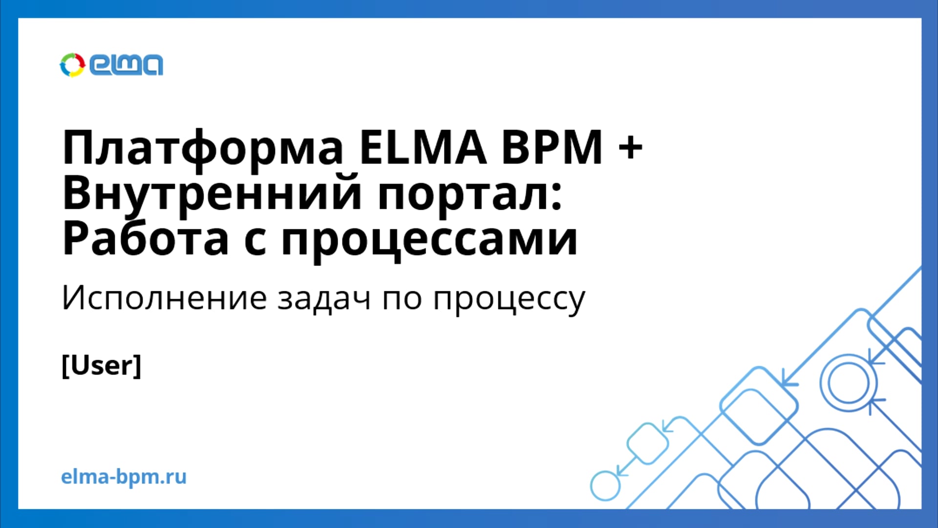 Исполнение задач по процессу. Платформа ELMA BPM + Внутренний портал.
