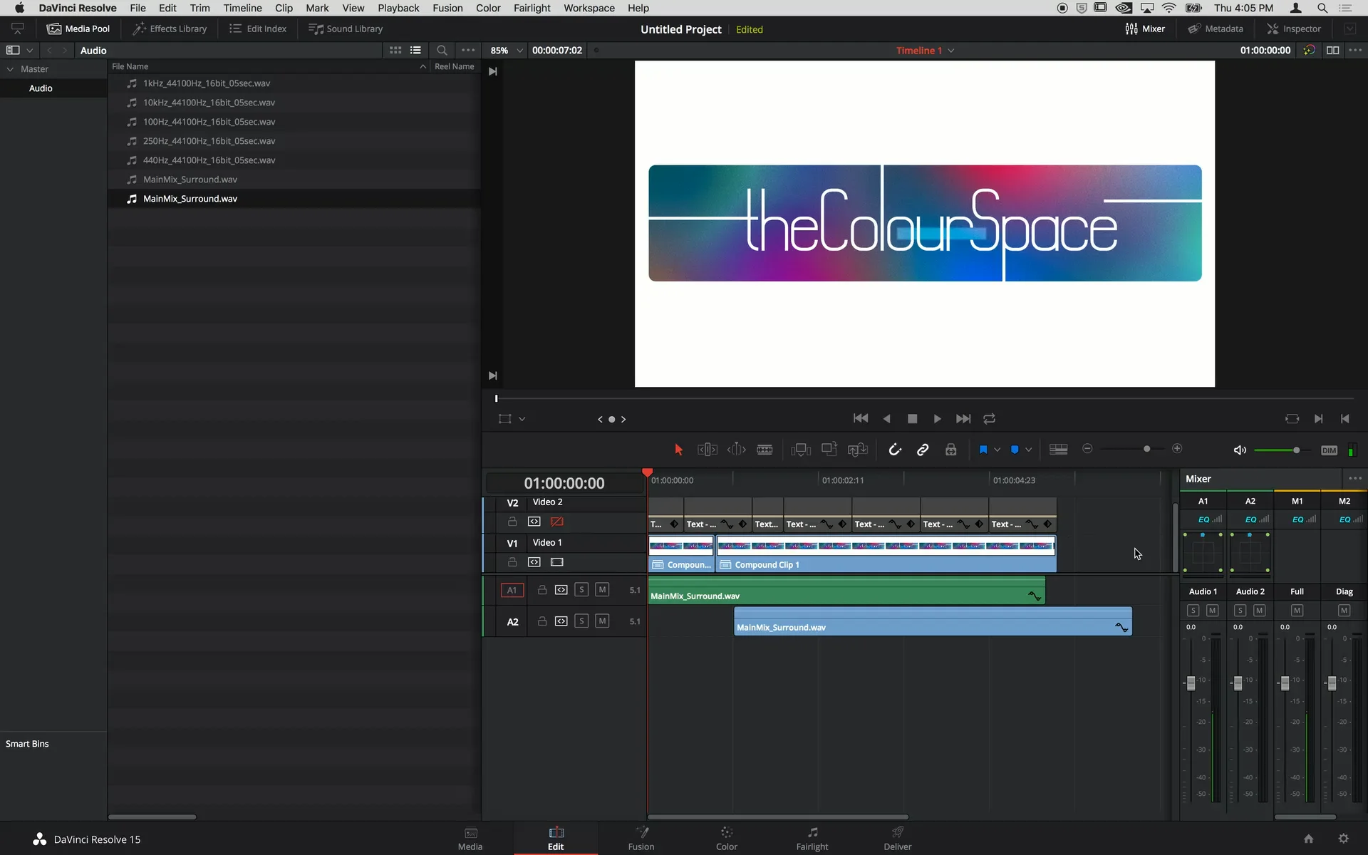 theColourSpace - Working with Mix files in Resolve 15 (14 too)