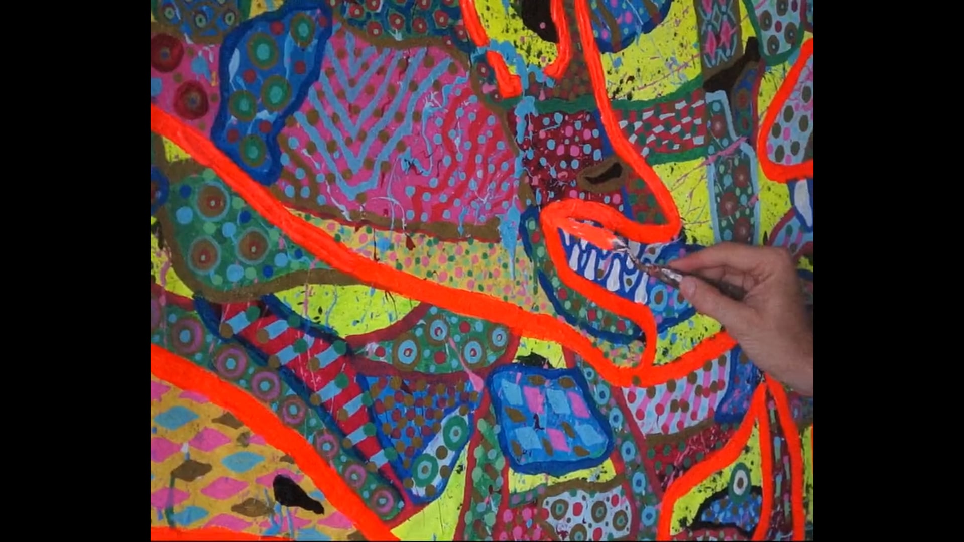 Making of "Ghost possessed by Carpet" - Acrylics on Canvas 130 x 1,30 m