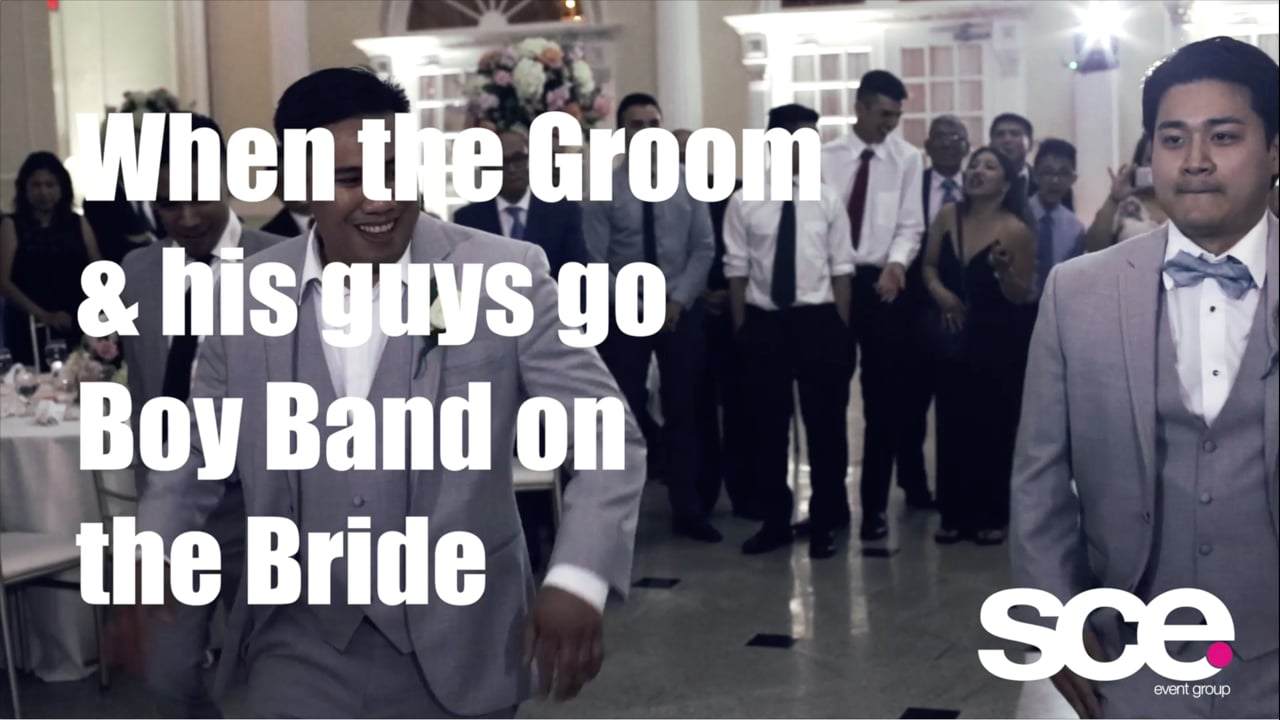 Real Weddings - Groom & Groomsman Do Boy Band - Kamille & Sam at Addison Park - SCE Event Group - Tony Tee Neto
