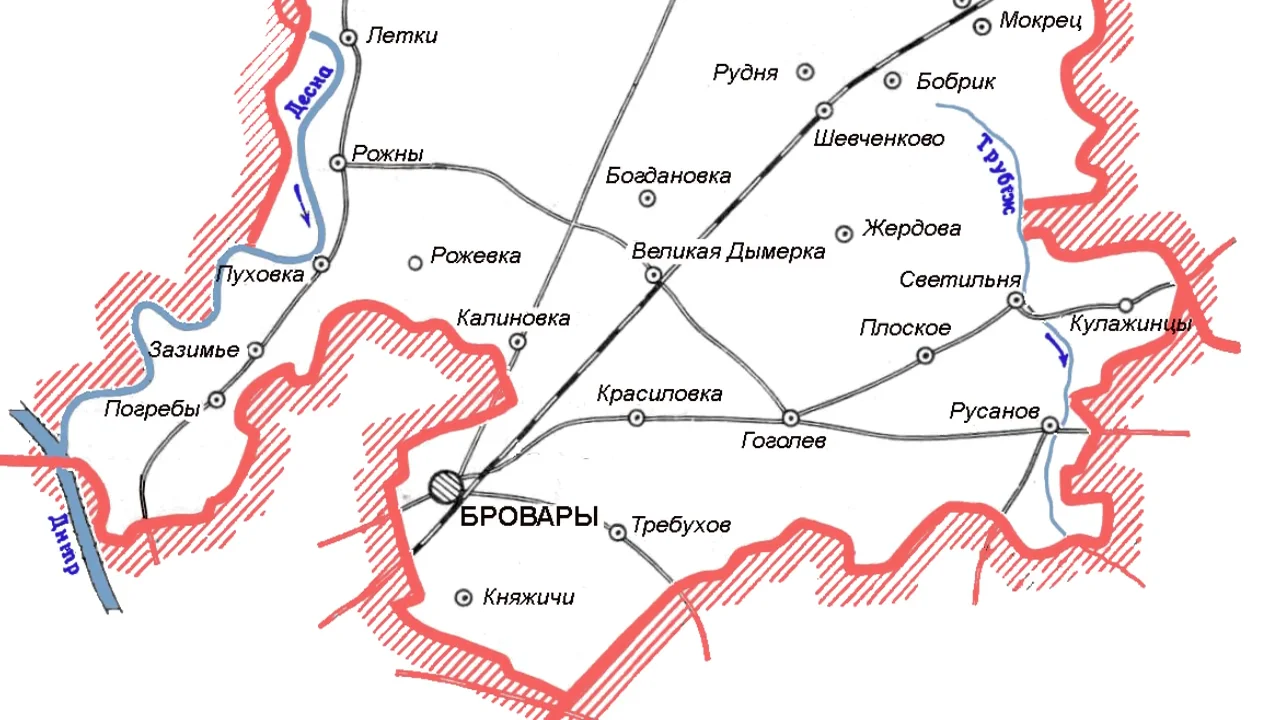 Карта киевской области подробная с городами и поселками