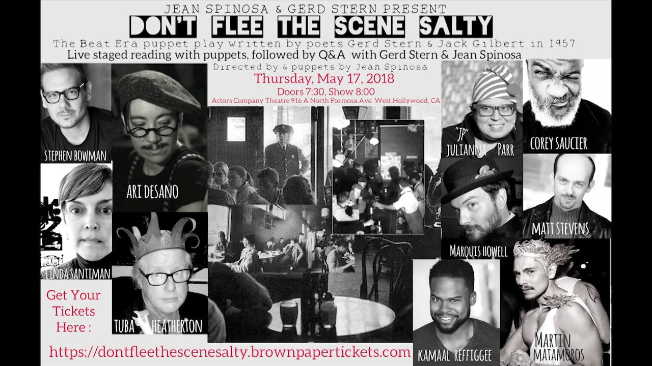 Jean Spinosa & Gerd Stern Present: "Don't Flee the Scene Salty" by Gerd Stern and Jack Gilbert